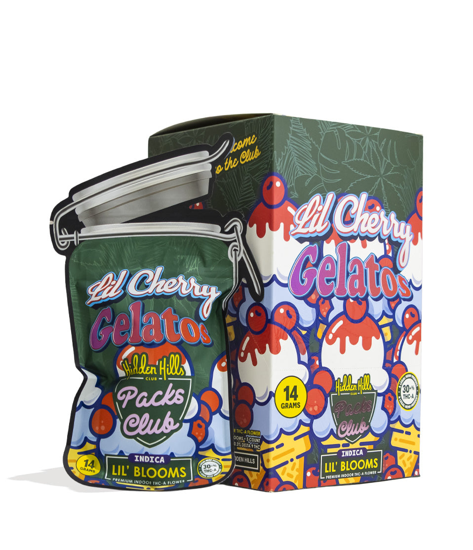 Lil' Cherry Gelatos Hidden Hills Lil' Blooms 14g Premium Indoor THC-A Flower 5pk Front View on White Background