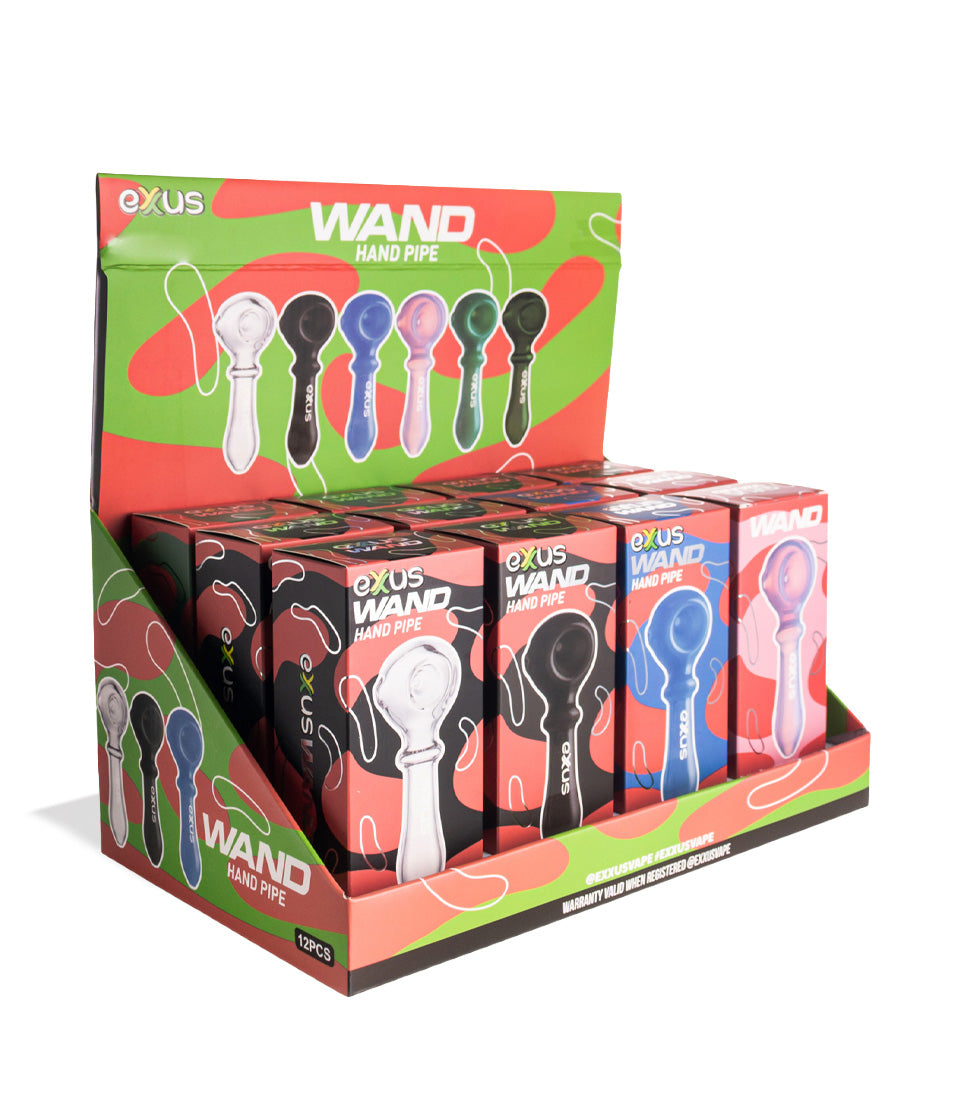 Exxus Vape Wand Hand Pipe 12pk Angle View on White Background