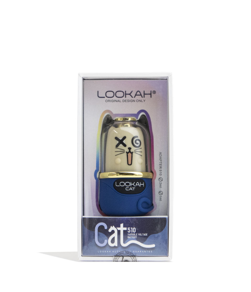 Blue Lookah Cat 510 Variable Voltage Battery Packaging Front View on White Background