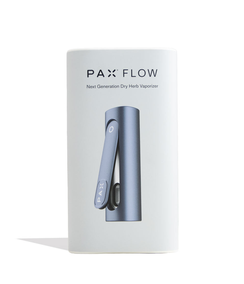 PAX Flow Dry Herb Vaporizer Cloud Blue Packaging Front View on White Background