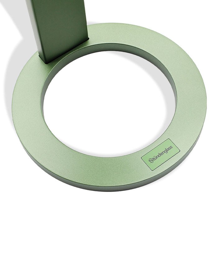 Olive Green Stündenglass Gravity Infuser stand on white background