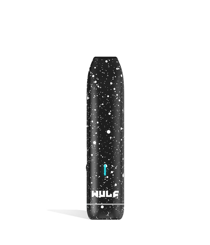 Black White Spatter Wulf Mods LX Slim Portable Dry Herb Vaporizer on white background