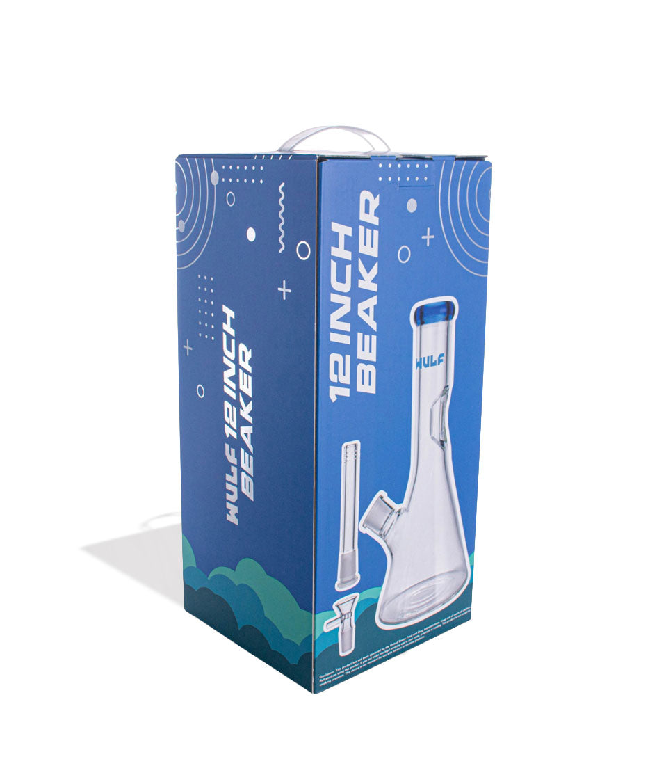 Blue Wulf Mods 7mm 12inch Beaker Water Pipe Packaging Angle View on White Background