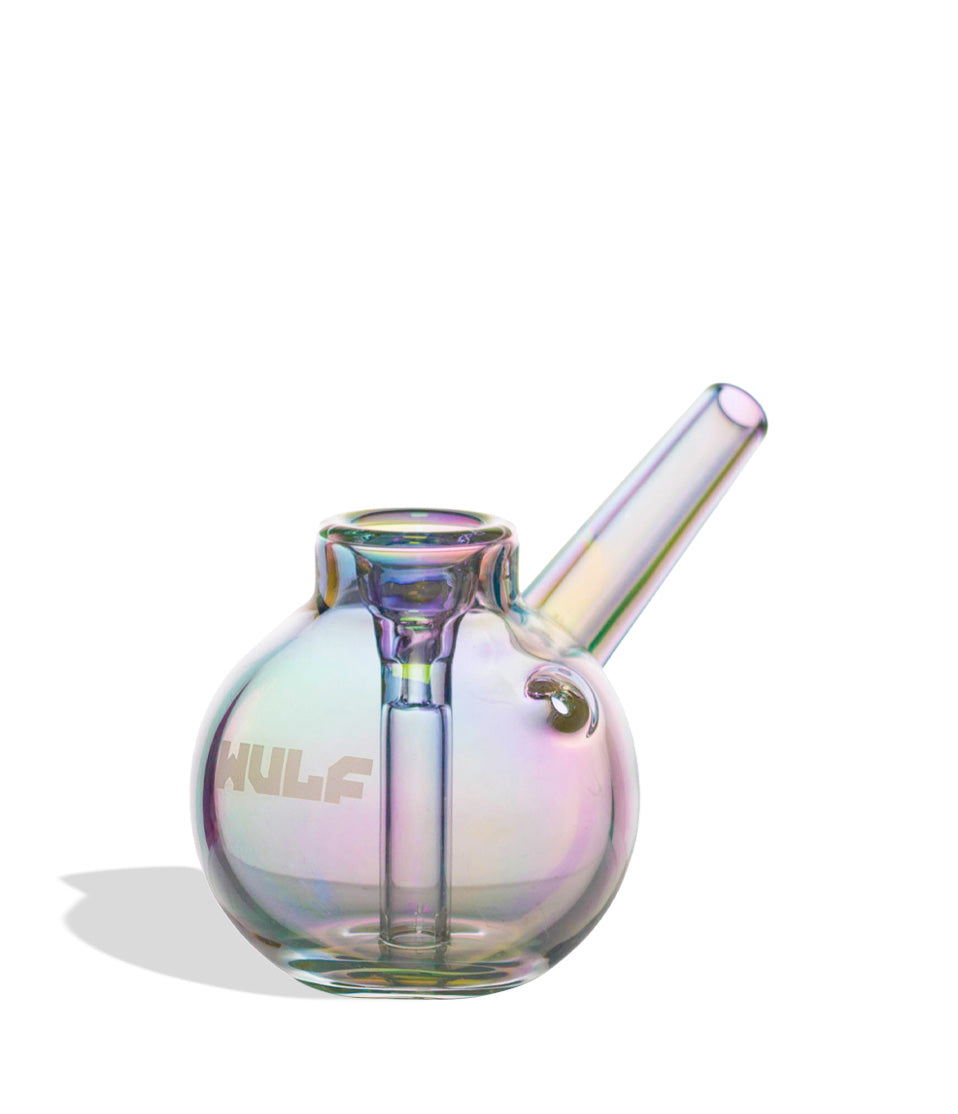 Full Color glass bubbler with 'WULF' branding on a white background
