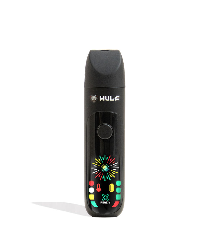 Black Wulf Mods Budr Portable Concentrate Vaporizer Front View on White Background