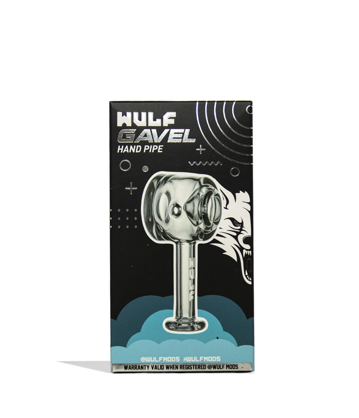 Clear Wulf Mods Gavel Hand Pipe 15pk Packaging Front View on White Background
