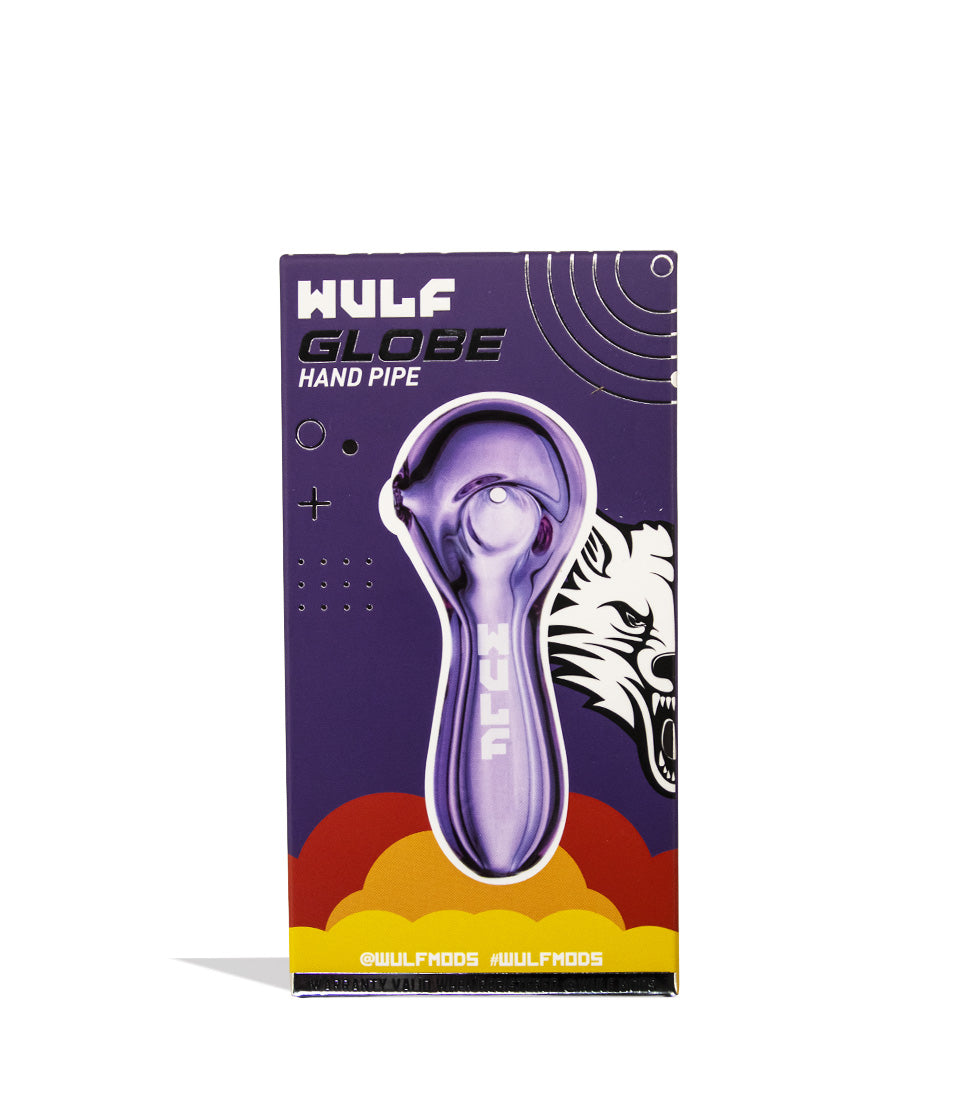 Purple Wulf Mods Globe Hand Pipe 15pk Packaging Front View on White Background