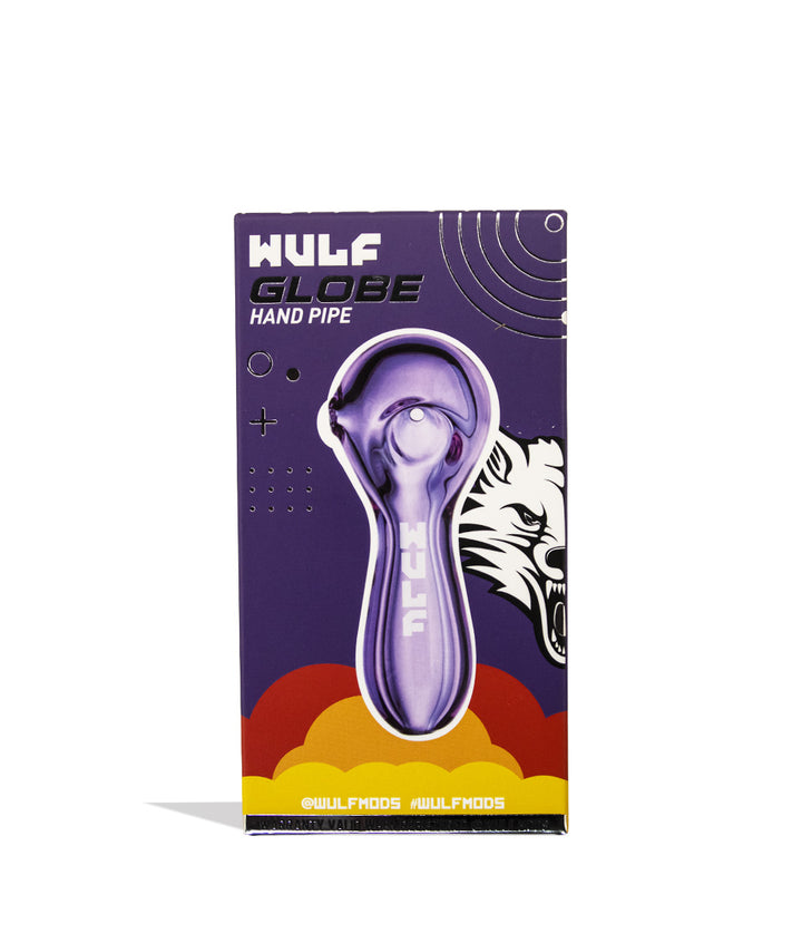 Purple Wulf Mods Globe Hand Pipe 15pk Packaging Front View on White Background