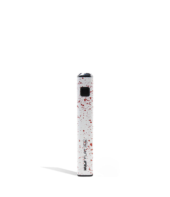 White Red Spatter Wulf Mods Flat Plus Cartridge Vaporizer 12pk on white background