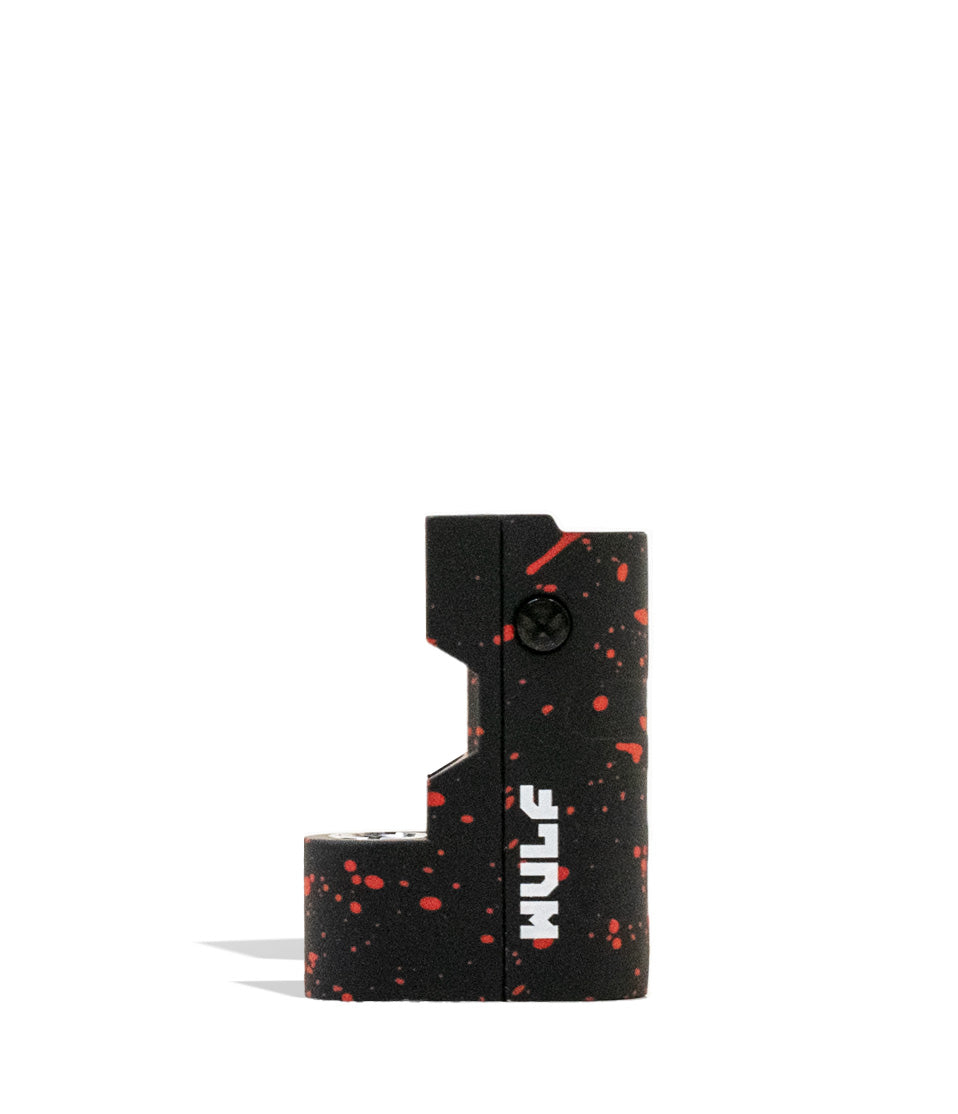 Black Red Spatter Wulf Mods Micro Max 2g Cartridge Vaporizer 9pk Front View on White Background