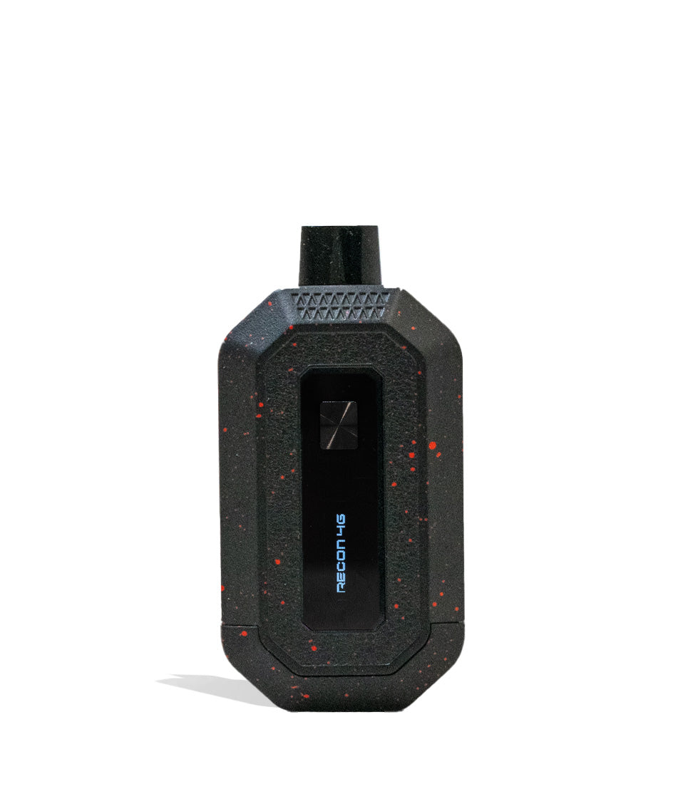 Black Red Spatter Wulf Mods Recon 4g Dual Cartridge Vaporizer 9pk Front View on White Background