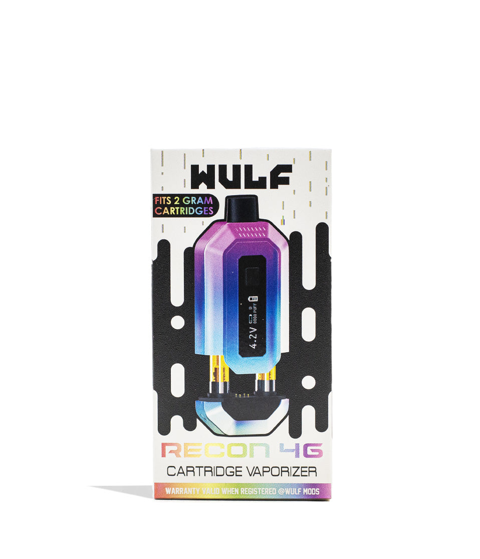 Full Color Wulf Mods Recon 4g Dual Cartridge Vaporizer 9pk Packaging Front View on White Background