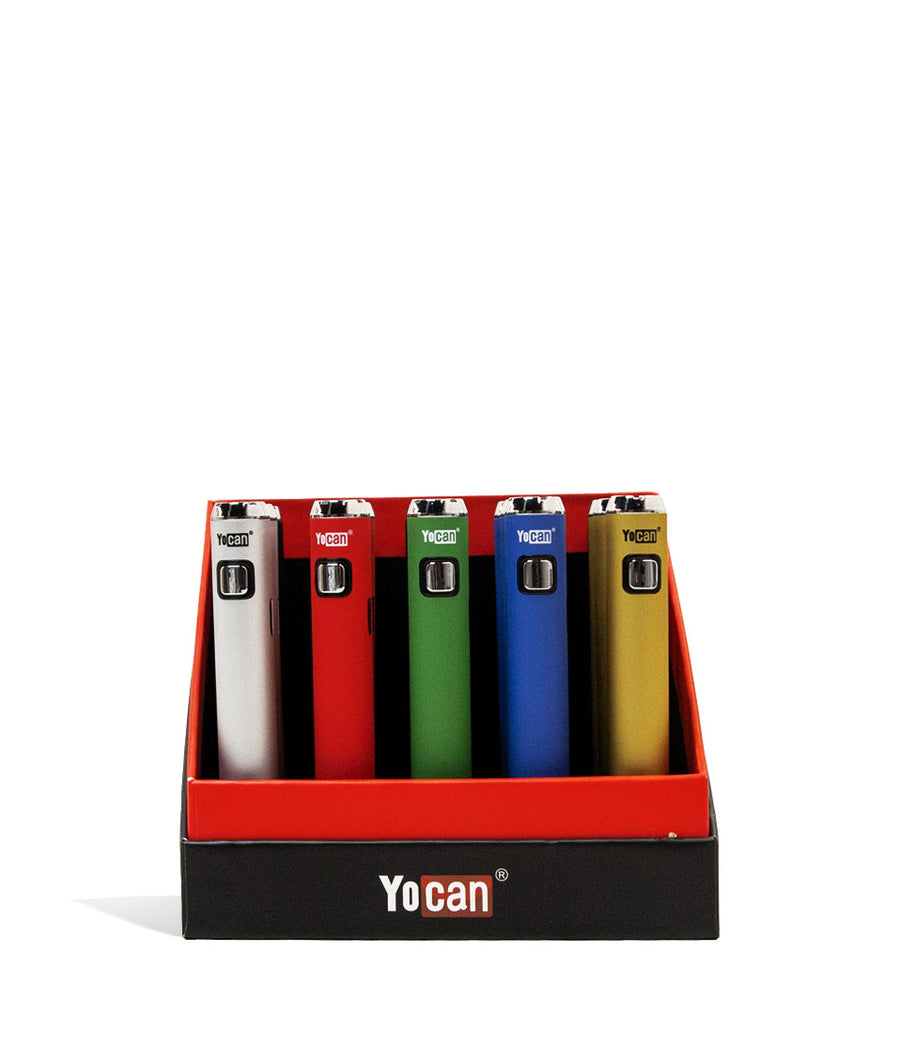 Assorted 20pk Yocan ARI 650mah Cartridge Battery 20pk on white background