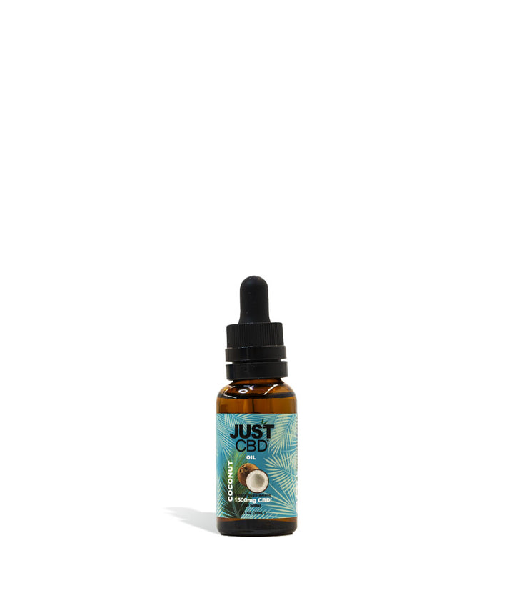 1500mg Bottle Just CBD Coconut Oil Tincture on white studio background