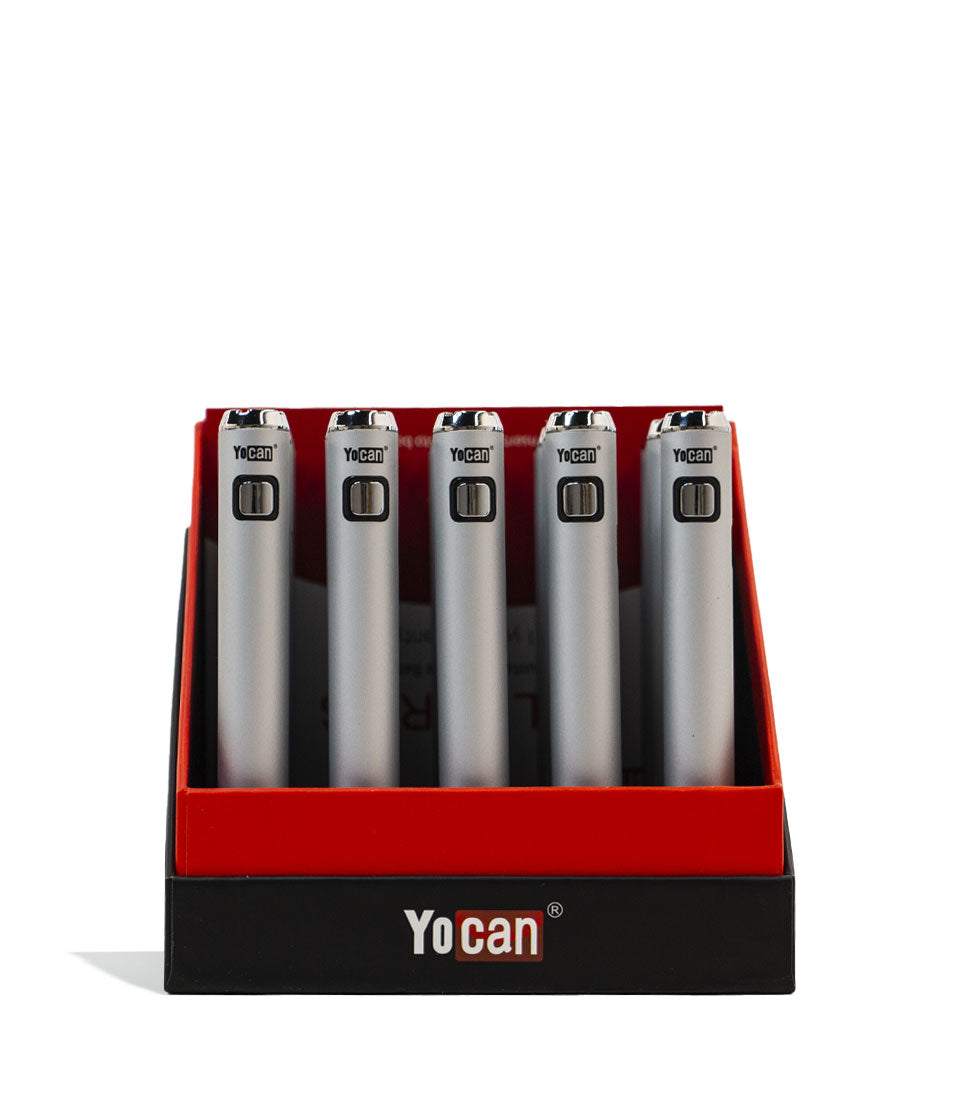 Silver Yocan ARI PLUS 900mah Cartridge Battery 20pk on white background